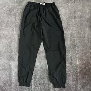 Men's Vintage 90s Nike Black Lined Ankle Zip Windbreaker Jogger Track Pants Sz M